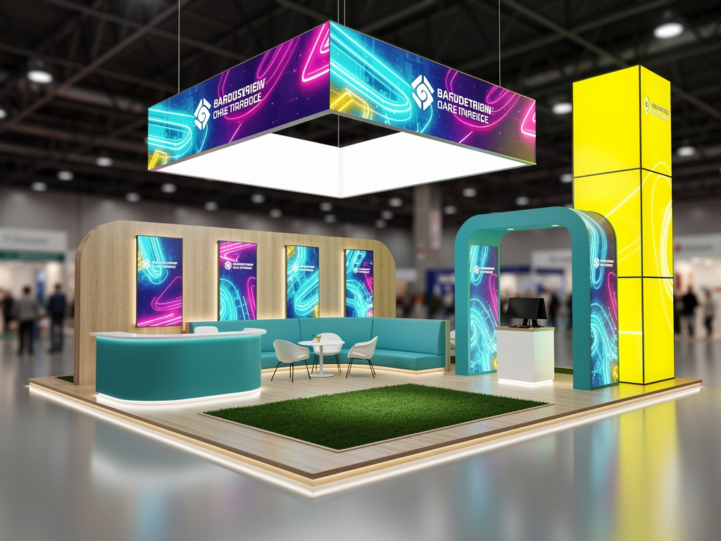 Alpine 20x30 Modular Island Exhibit with Integrated Brand Zones