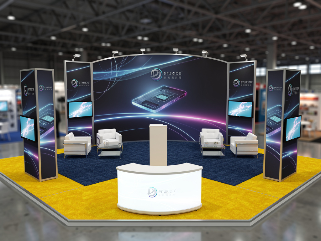 Summit 40x40 Grand Island Pavilion turnkey exhibit 3D rendering