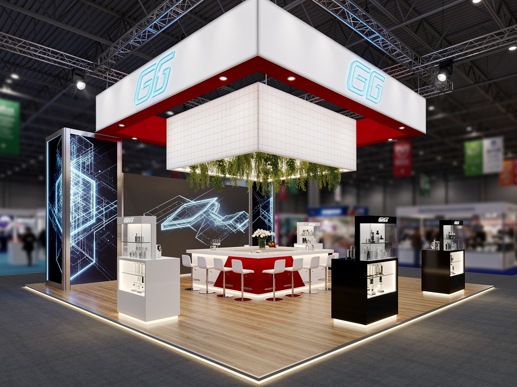 Summit 50x50 Enterprise Island Exhibit with Integrated Brand Pavilion